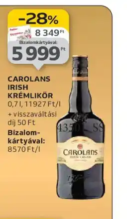 Auchan CAROLANS IRISH KRÉMLIKŐR ajánlat