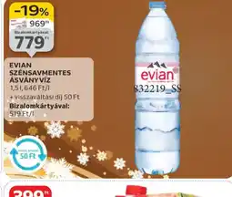 Auchan EVIAN SZÉNSAVMENTES ÁSVÁNYVÍZ ajánlat