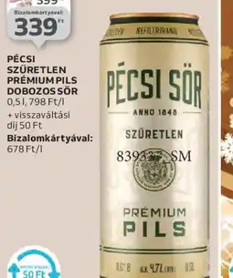 Auchan PÉCSI SZŰRETLEN PRÉMIUM PILS ajánlat