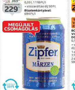 Auchan ZIPFER M BORSODI VILÁGOSRZEN DOBOZOS SÖR ajánlat