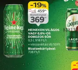 Auchan HEINEKEN VILÁGOS DOBOZOS SÖR ajánlat