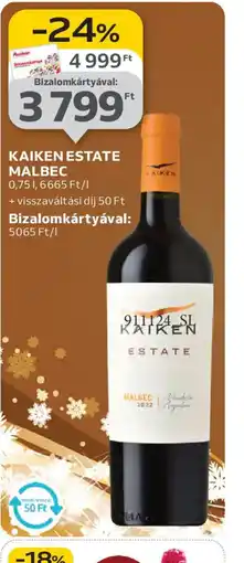 Auchan KAIKEN ESTATE MALBEC ajánlat