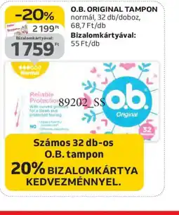 Auchan O.B. ORIGINAL TAMPON ajánlat