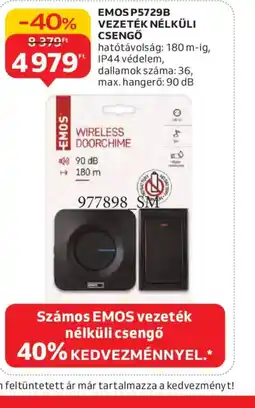 Auchan EMOS VEZETÉK NÉLKÜLI CSENGŐ ajánlat