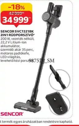 Auchan SENCOR SVC7221BK RÚDPORSZÍV ajánlat
