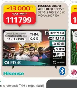 Auchan HISENSE 50E7Q 4K UHD QLED TV ajánlat