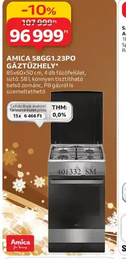 Auchan AMICA 58GG1.23PO GÁZTŰZHELY ajánlat