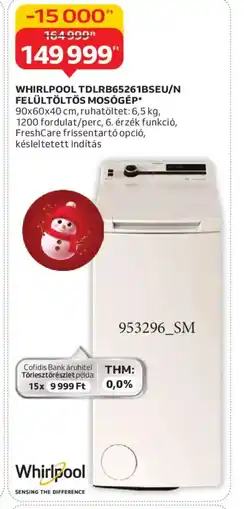 Auchan WHIRLPOOL TDLB65261BSEU/N MOSGÉP ajánlat