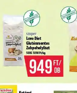 Coop Love Diet Gluténmentes Zabpehelyliszt ajánlat