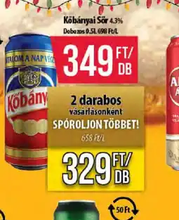 Coop Kőbányai Sör ajánlat