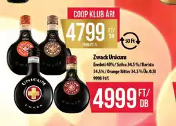 Coop ZWACK UNICUM likőr ajánlat