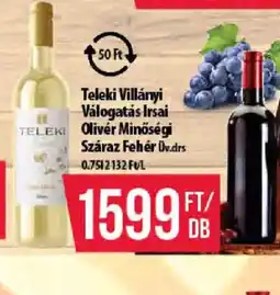 Coop TELEKI Villányi Irsai Olivér Száraz Fehér ajánlat