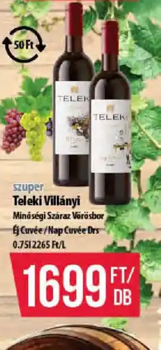 Coop TELEKI Villányi száraz vörösbor ajánlat