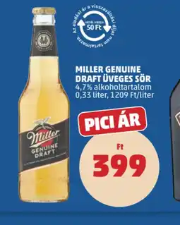 PENNY MILLER GENUINE DRAFT ÜVEGES SÖR ajánlat