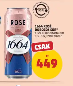 PENNY 1664 ROSÉ DOBOZOS SÖR ajánlat