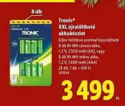 Lidl TRONIC XXL újratölthető akkukészlet ajánlat