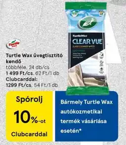 Tesco Turtle Wax üvegtisztító kendő ajánlat