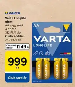 Tesco Varta Longlife elem ajánlat