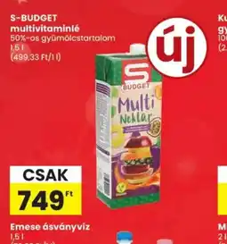 Spar S-BUDGET multivitaminlé ajánlat