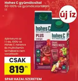 Spar Hohes C gyümölcsital ajánlat