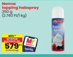 Spar Nanna topping habspray ajánlat