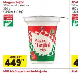 Spar Magyar tejföl ajánlat