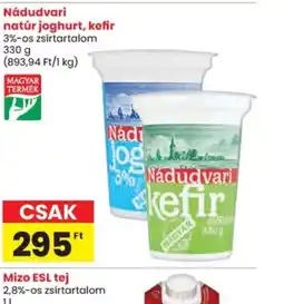 Spar Nádudvari natúr joghurt, kefir ajánlat
