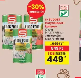 Spar S-BUDGET kutyaeledel-konzerv ajánlat