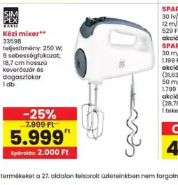 Spar SIMPEX BASIC Kézi mixer ajánlat