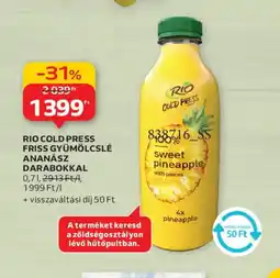 Auchan RIO COLD PRESS ANANÁSZ GYÜMÖLCSLÉ ajánlat