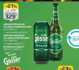 Auchan GÖSSER PREMIUM VILÁGOS SÖR ajánlat