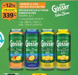 Auchan GÖSSER NATUR ZITRONE SÖR ajánlat