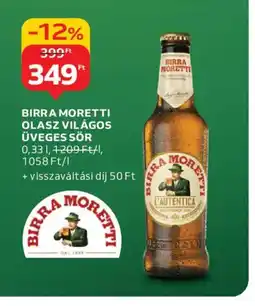 Auchan BIRRA MORETTI OLASZ SÖR ajánlat
