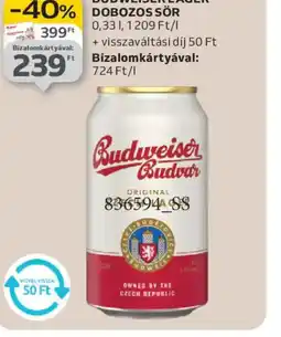 Auchan BUDWEISER LAGER DOBOZOS SÖR ajánlat