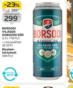Auchan BORSODI VILÁGOS DOBOZOS SÖR ajánlat