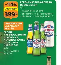 Auchan PERONI NASTRO AZZURRO DOBOZOS SÖR ajánlat