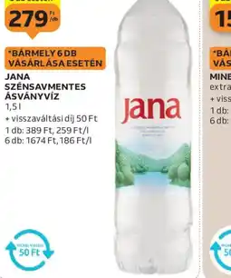 Auchan JANA SZÉNSAVMENTES ÁSVÁNYVÍZ ajánlat