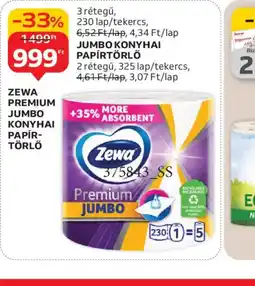 Auchan ZEWA PREMIUM JUMBO KONYHAI TOALETTPAPÍR ajánlat