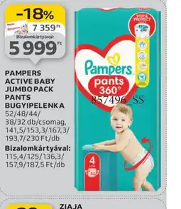 Auchan PAMPERS ACTIVE BABY PANTS ajánlat