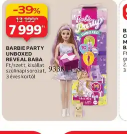 Auchan BARBIE PARTY UNBOXED REVEAL BABA ajánlat