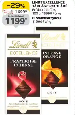 Auchan LINDT EXCELLENCE TÁBLÁS CSOKOLÁDÉ ajánlat