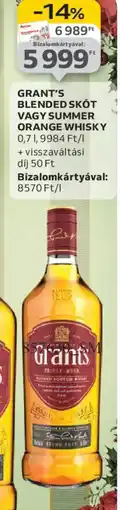 Auchan GRANT'S BLENDED SKÓT VAGY SUMMER ORANGE WHISKY ajánlat