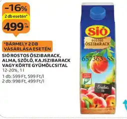 Auchan SIÓ ROSTOS ŐSZIBARACK, ALMA, SZŐLŐ, KAJSZIBARACK VAGY KÖRTE GYÜMÖLCSITAL ajánlat