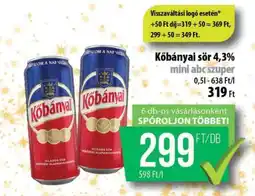 Coop Kőbányai sör 4,3% mini abc szuper ajánlat