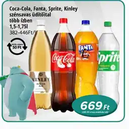 Real Coca-Cola, Fanta, Sprite, Kinley üdítőital ajánlat