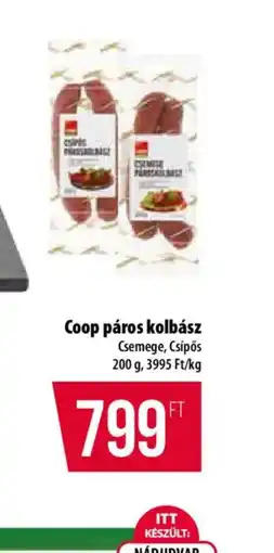 Coop Coop páros kolbász ajánlat
