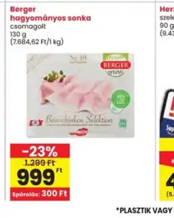 Interspar Berger hagyományos sonka ajánlat