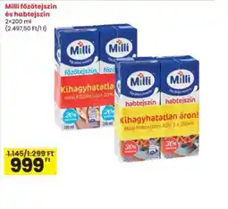 Interspar Milli főzőtejszín és habtejszín ajánlat