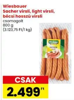 Spar Wiesbauer Sacher virsli, light virsli, bécsi hosszú virsli ajánlat