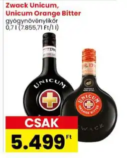 Spar Zwack Unicum, Unicum Orange Bitter ajánlat